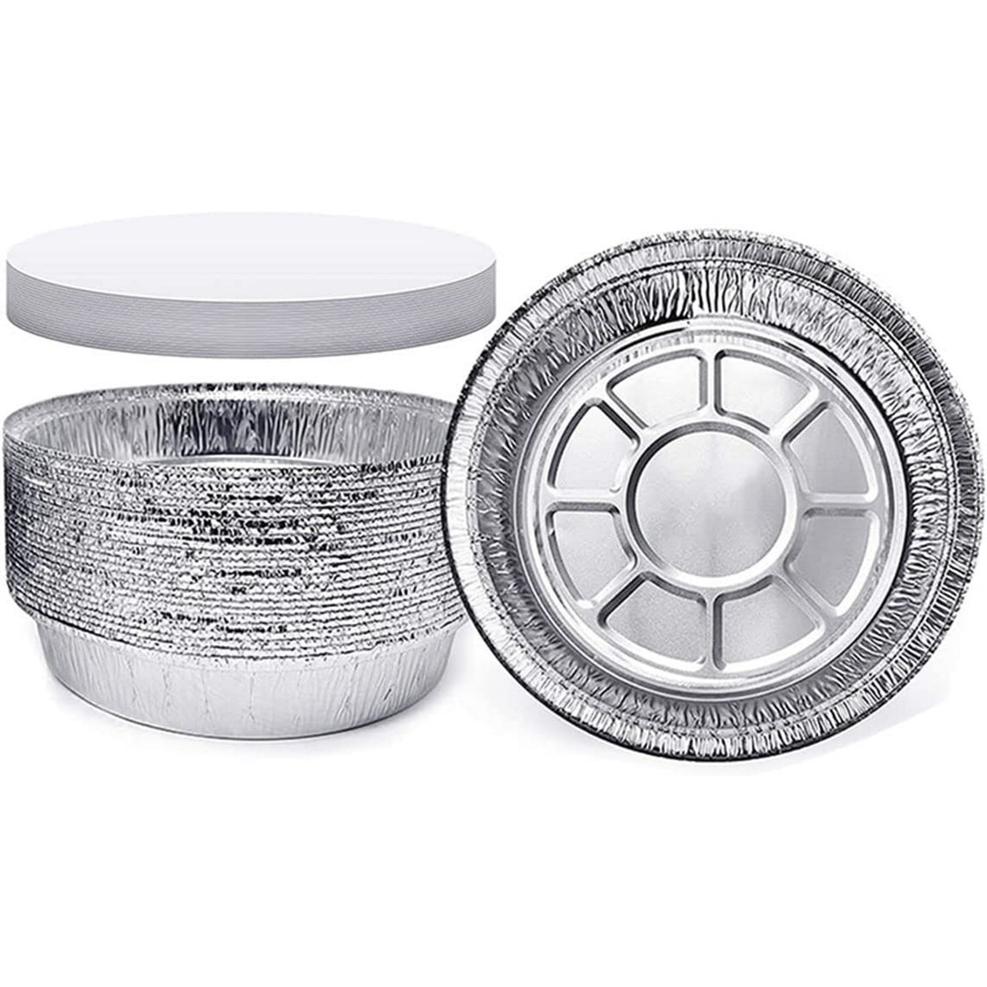 5 Aluminum Foil Pie Pans with Lids 50 Pcs Disposable Aluminum individual Pot Pie Pan for Baking Cooking Storage Reheating Walmart