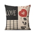 thumbnail image 2 of Valentine's Day Buffalo Grille Black and Red Heart Love Throw Pillow Covers 18 X 18 Inch, Set Of 2, Linen Study Sofa Cushion Cover Indoor Living Room Home Decor, 2 of 7