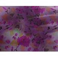 thumbnail image 5 of oneOone Georgette Viscose Purple Fabric Florals Quilting Supplies Print Sewing Fabric By The Yard 42 Inch Wide, 5 of 6