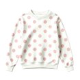 thumbnail image 3 of SGMVNU Girls Polka Dots Sweatshirt Crewneck Pullover Casual Tops Long Sleeve Fall Clothes for Outdoor, Size 4-5 Years, tc1-White4, 3 of 5