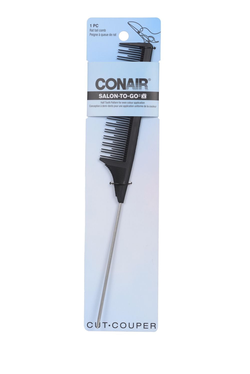 Conair Salon-To-Go- Rat Tail Comb With Metal Pick