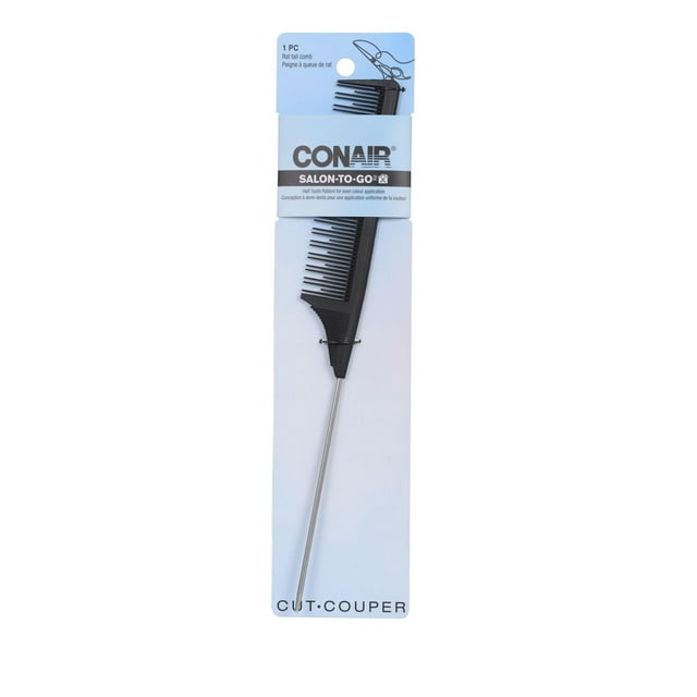 Conair Salon-To-Go- Rat Tail Comb With Metal Pick