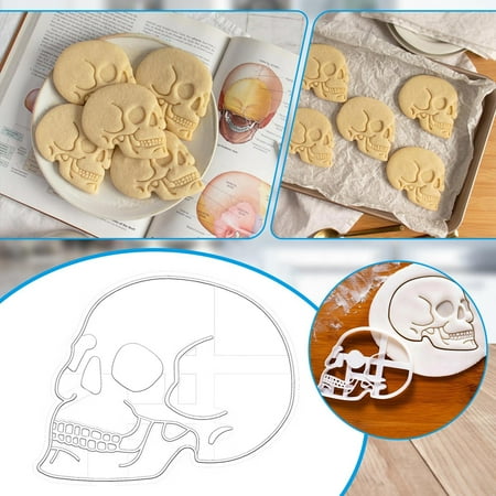 

Plastic Skull Abrasive White Baking Tool Diy Cartoon Skull Mold