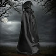 thumbnail image 4 of Cloak with Hood Halloween Costume Velvet Cape Witch Vampire Outfits Halloween Costumes for Women Men, Halloween Christmas Cloak Vampire Witch Cape Cosplay Costume, 4 of 6
