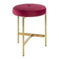 thumbnail image 4 of Chloe Contemporary Vanity Stool in Gold Metal and Blush Pink Velvet by LumiSource, 4 of 8