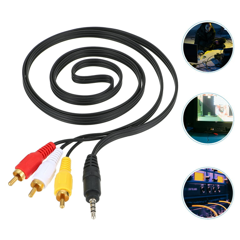 2pcs RCA Cable 3.5mm to 3 RCA Stereo AUX Cord Audio Video Output Cable  Supply