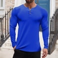 thumbnail image 2 of Mens Waffle Henley Shirt Long Sleeve Thermal Pullover Lightweight Casual Button Placket Stylish Tshirts, 2 of 5