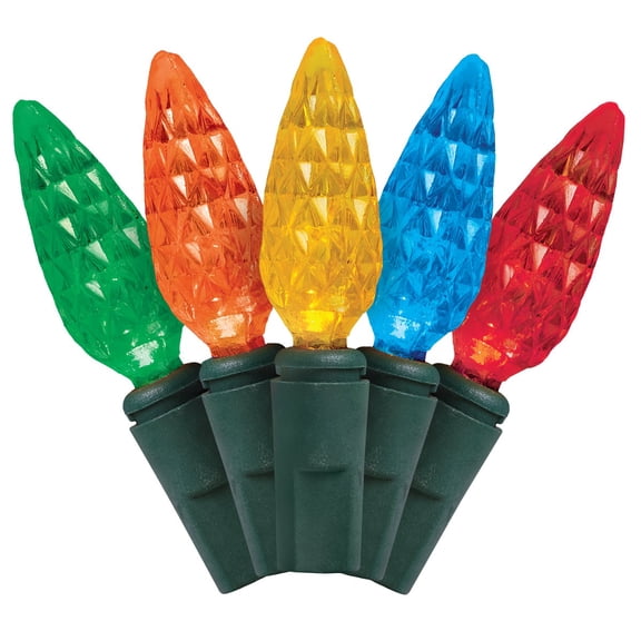 J Hofert LED C6 Christmas String Light Set - Energy Efficient - 70 Bulbs, Multicolor