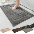 thumbnail image 1 of MORESEC 3Pcs Floor Mat, Absorbent Bathroom Floor Mat, Non-Slip Entrance Door Rug, Rectangular Lattice Flocking Carpet, Living Room Bedroom Mat, Quick Dry Microfiber Mat, Home Decor Floor Covering, 1 of 9