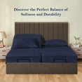 thumbnail image 2 of 5-Piece Split King Sheet Set, 800 Thread Count, 100% Egyptian Cotton, Color Navy Blue Stripe Pattern, Fits 16-Inch Deep Mattresses, 2 of 5
