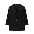 thumbnail image 6 of UAMVSH Corduroy Blazers for Women Classic Notch Collar Button Business Suit Jackets with Pockets Comfy 3/4 Sleeve Dressy Coats(3X-Large,Black), 6 of 6