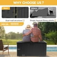 thumbnail image 5 of Dextrus Outdoor 150 Gallon Waterproof Resin Deck Box with Lock, Black, 5 of 5