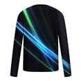 thumbnail image 5 of cllios Long Sleeve Shirts for Men Big and Tall Casual 3D Line Print T-Shirt Crewneck Tees Mens Regular-Fit Shirt Workout Pullover Tops Black XXL, 5 of 5