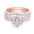thumbnail image 2 of AFFY 0.50CT White Cubic Zirconia Wedding Bridal Ring Set in 14K Rose Gold over Sterling Silver-4.5, 2 of 7