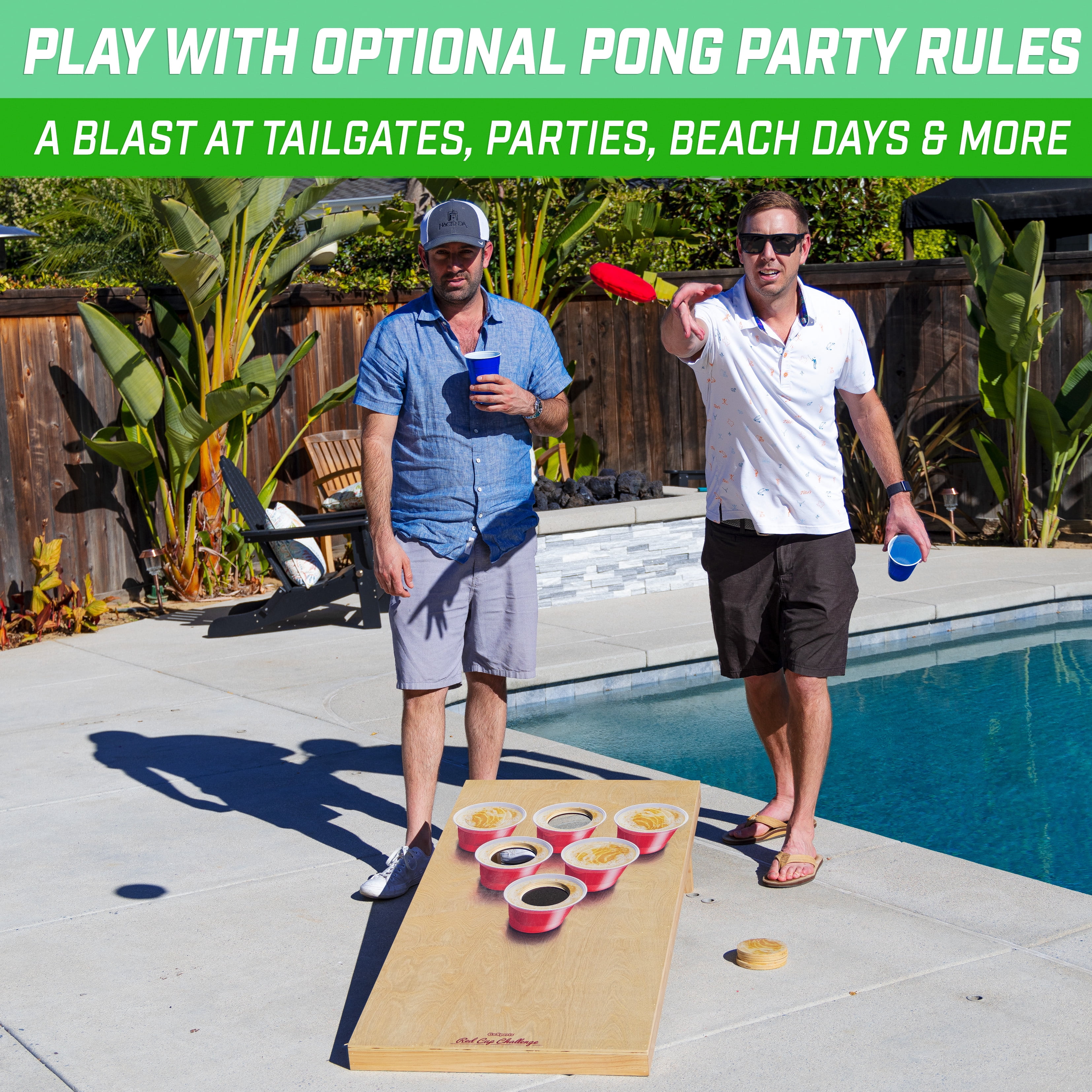 GoSports Beer Pong Cornhole Game - Includes 2 Boards, 8 Bean Bags and Carrying Case