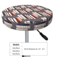 thumbnail image 4 of Round Bar Stool Seat Covers, stack books cute vintage print Elastic Round Chair Cover Stool Seat Slipcover Bar Stool Cushions Round Pad for 12-14 inch, 4 of 7
