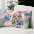 thumbnail image 2 of Hippie Cocker Spaniel Portrait Watercolor Tie-Dye Vintage Styles Pillowcase Double Sided Cockers Dog Lover Gifts Pillow Case Covers - 00014, 2 of 3