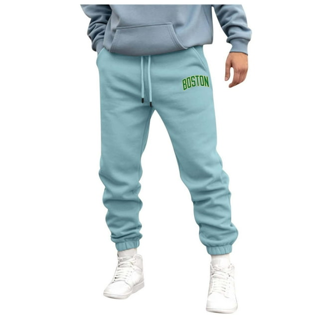 Zszcpp Work Pants Men Letter Print Solid Pockrt Daily Life Sports Long Running Cool Lounge Trousers Casual Trouser