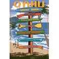 thumbnail image 3 of Waikiki Beach, Hawaii, Signpost Destinations (100% Cotton Canvas Reusable Tote Bag), 3 of 3