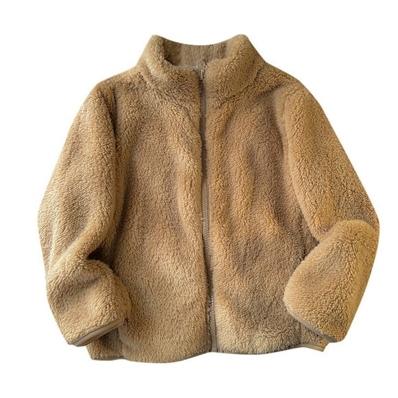 PMVFHDE Clearance Toddler Fall Jacket Women's Two Tone Hooded Coat Mid Length Warm Winter Jacket Brown,9-10