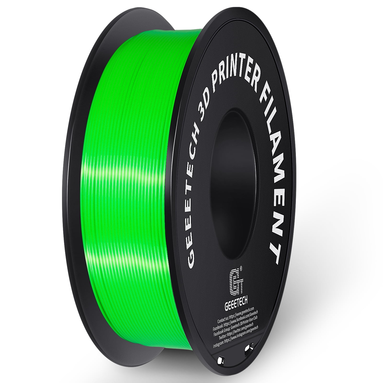 Geeetech 5pcs Green 1.75mmPLA 3D Printer Filament , Dimensional Accuracy +/-0.03mm, 5kg (11lbs) , 1080 Feet （330m）per Roll, Fit for Most 3D FDM Printer