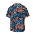 thumbnail image 2 of Xecao offers the Tropical Leaves for Men's Casual Short-sleeved Shirt, a button-up collared shirt with a pocket, perfect for beach vacations and yacht travel in the 4X-Large size., 2 of 7