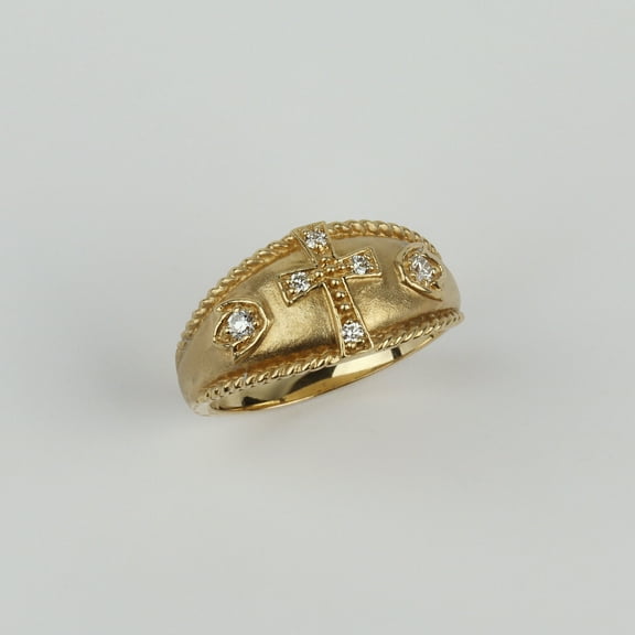 Dazzlingdaimonds Jewels 2.00 Ctw Round Cut White Diamond Wedding Anniversary Cross Women's Band Ring 14K Yellow Gold Plated 925 Sterling Silver 925 Sterling Silver -5