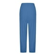 thumbnail image 5 of Qulqfy Straight Leg Women's Pants 2025 Baggy Blue Split Drawstring Casual Pants Lightweight Pants for Women XL, 5 of 6