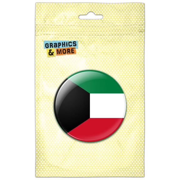 Kuwait National Country Flag Pinback Button Pin Badge