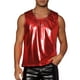 thumbnail image 1 of Camiseta sin mangas metálica Inspire Chic para hombre, cuello redondo, brillante, fiesta disco, talla XL, roja, 1 of 6