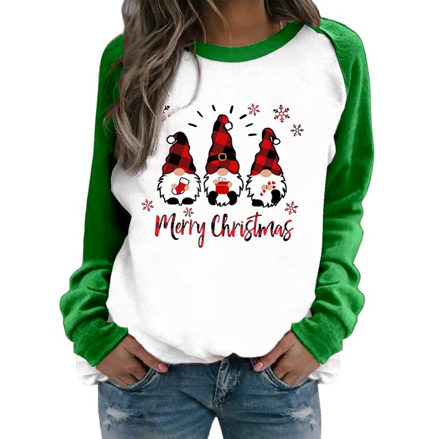 Ladies' Casual Printed Raglan Sweatshirt