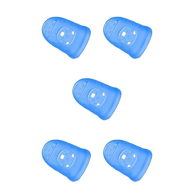 Injueey Puntas de los dedos de guitarra de silicona Protectores de dedos Púas protectoras Instrumentos musicales estirables no alergénicos Azul oscuro Azul oscuro S 5piezas