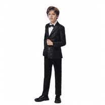XUELC Boys Suit Tuxedo Wedding Prom Suit Boys Jacquard Suit 3 Piece Shirt Blazer Jacket Pants Set 6-14