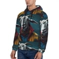 thumbnail image 3 of Naloa Surrealist Goat Men's Casual Hooded Collar Drawstring Hoodies Pullover Sweatshirts Casual Long Sleeve Shirts-Medium, 3 of 7