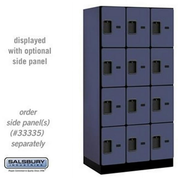 Salsbury  12 in. x 6 ft. x 21 in. 3 Wide Four Tier Designer Wood Locker - Blue