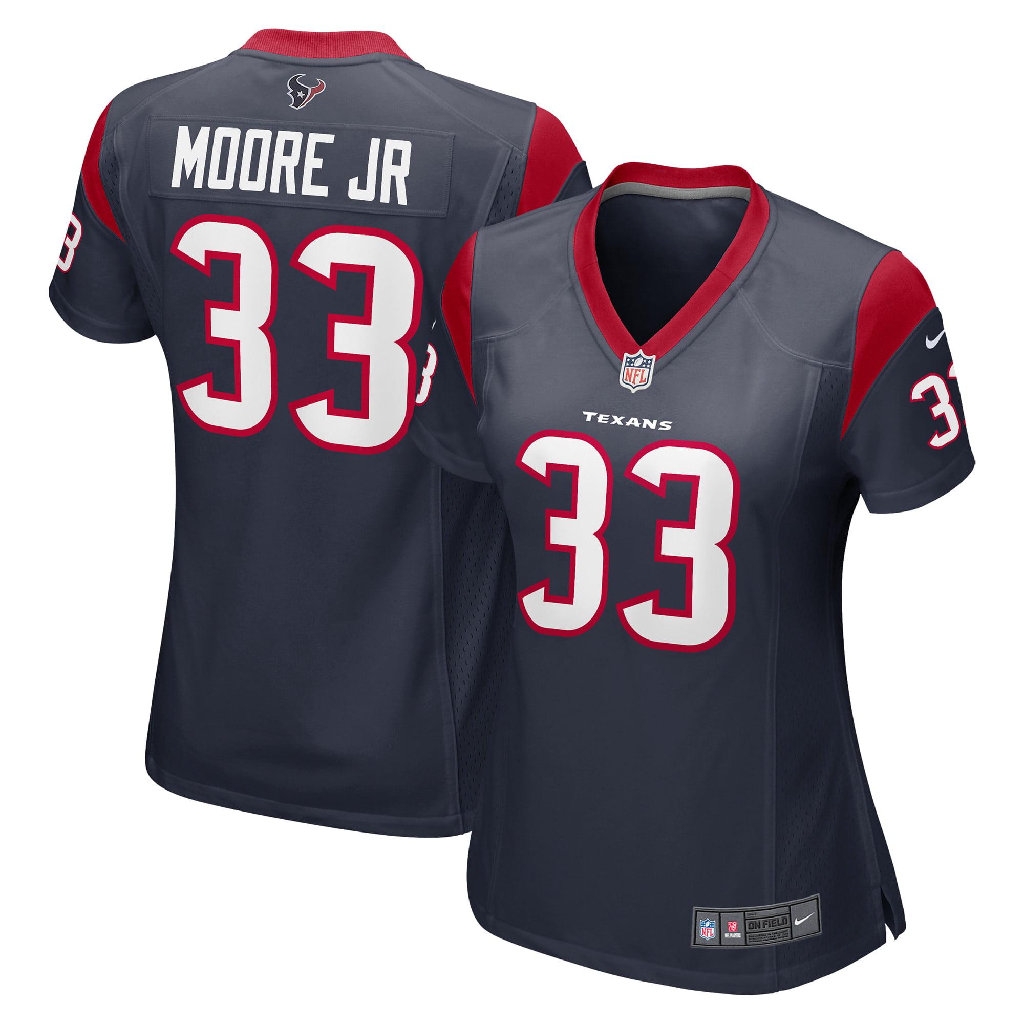 A.J. Moore Jr. Houston Texans Nike Women's Game Jersey - Navy - Walmart.com