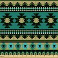 thumbnail image 2 of Ambesonne Teal Stripe Fabric by the Yard Upholstery, Ethnic Aztec Inspired, 2 Yards, Multicolor and Teal, 2 of 5