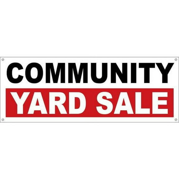 4 Less 18X48 Inch MMUNITY YARD SALE Vinyl Banner Sign With Grommets Wrb