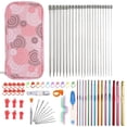 thumbnail image 1 of 11Pcs Stainless Steel Rod Needle Knitting Set Crochet Tool Accessories Crochet Organizer Sewing Tools Gift for Beginners, 1 of 7