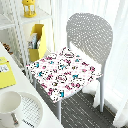 

Sanrio Hello Kitty Cartoon Soft Square Chair Cushion Non-slip Foam Cushion with Ties Garden Patio Home Kitchen Office Seat Cushion
