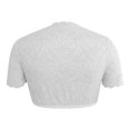 thumbnail image 4 of Dakiuu Women Drawstring Ruched Square Neck Lace Crop Blouse Short Scallop Sleeve Mini Cropped Top Lightweight Sheer Layering Shirt for German Folk Beer Bar Daily Party, 4 of 6