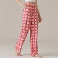 thumbnail image 4 of Ozmmyan Women's Mid-Rise Plaid Wide Leg Lounge Pant Classic Baggy Casual Long Pants Trousers, 4 of 5