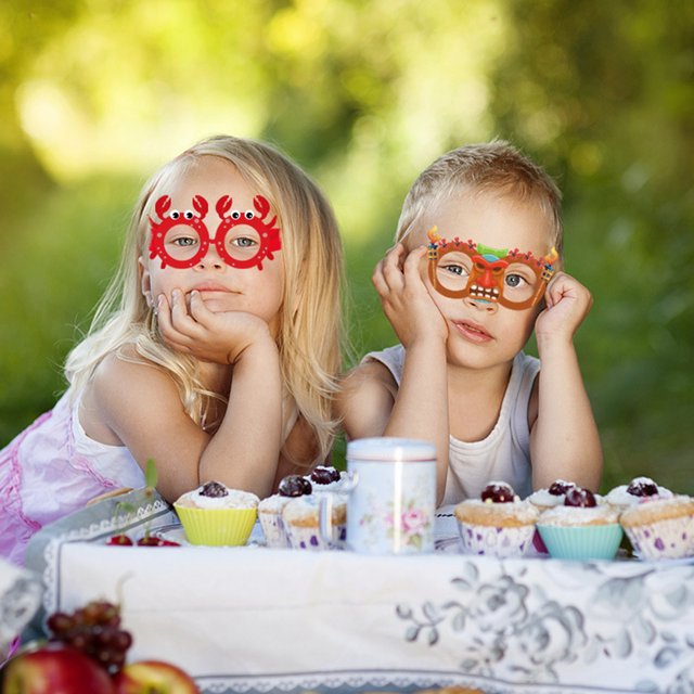 Gafas de papel de verano para niños accesorios de foto para Ehuebsd fiesta de cumpleaños playa piña fruta temática hawaiana