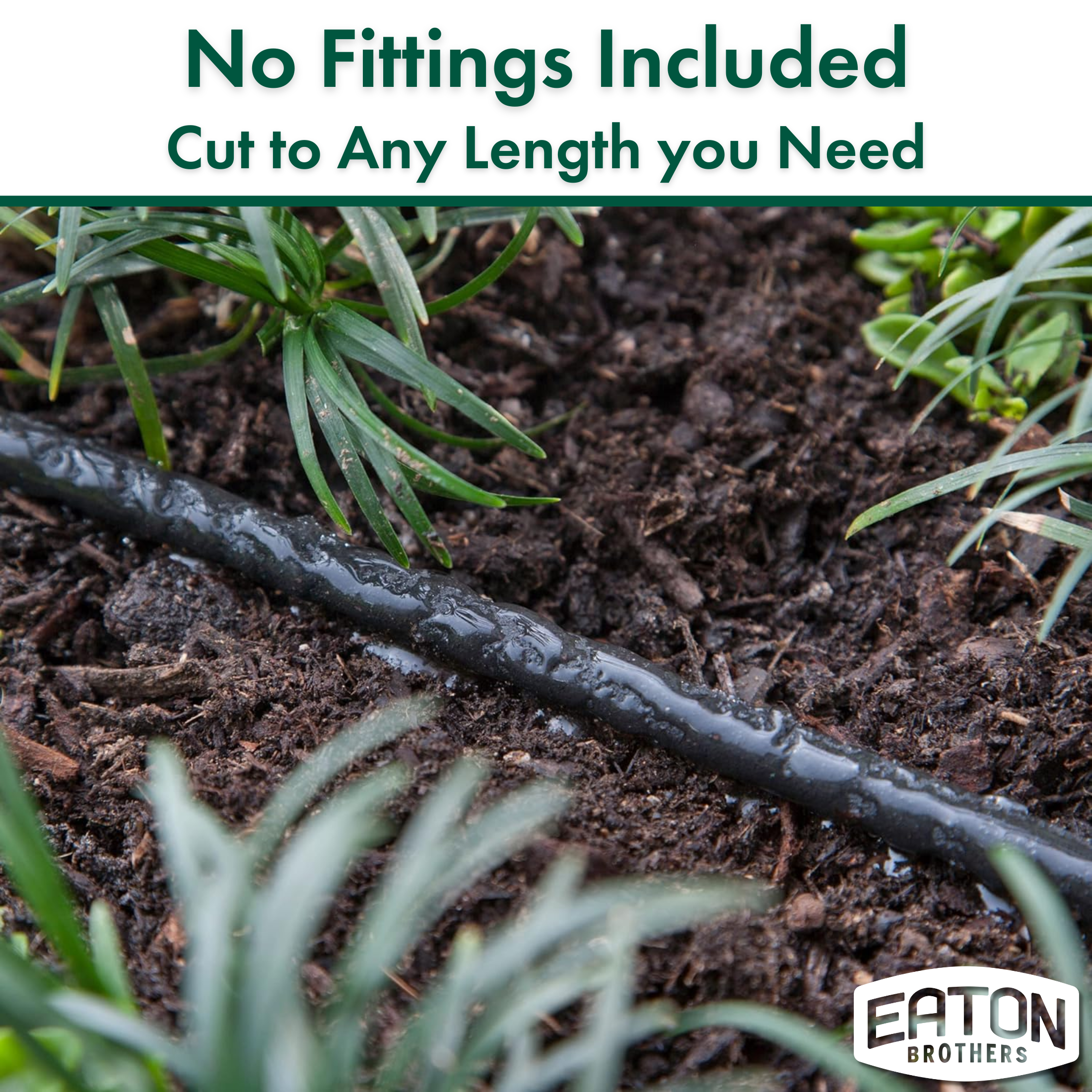 Eaton Brothers Bulk Soaker Hose, 250 ft, 1/4" Inner Diameter, No-End Flexible Drip Watering Line for Gardens and Raised Beds