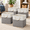 white&grey-11"L x 11"W x 11"H, variant on white&khaki 11"L x 11"W x 11"H 4-pack fabric storage cube baskets