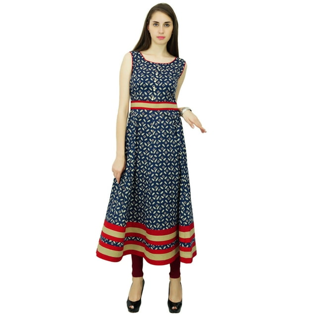 Phagun Kurta Anarkali Designer en Coton Ethnique Kurti Décontractée Tunique Robe