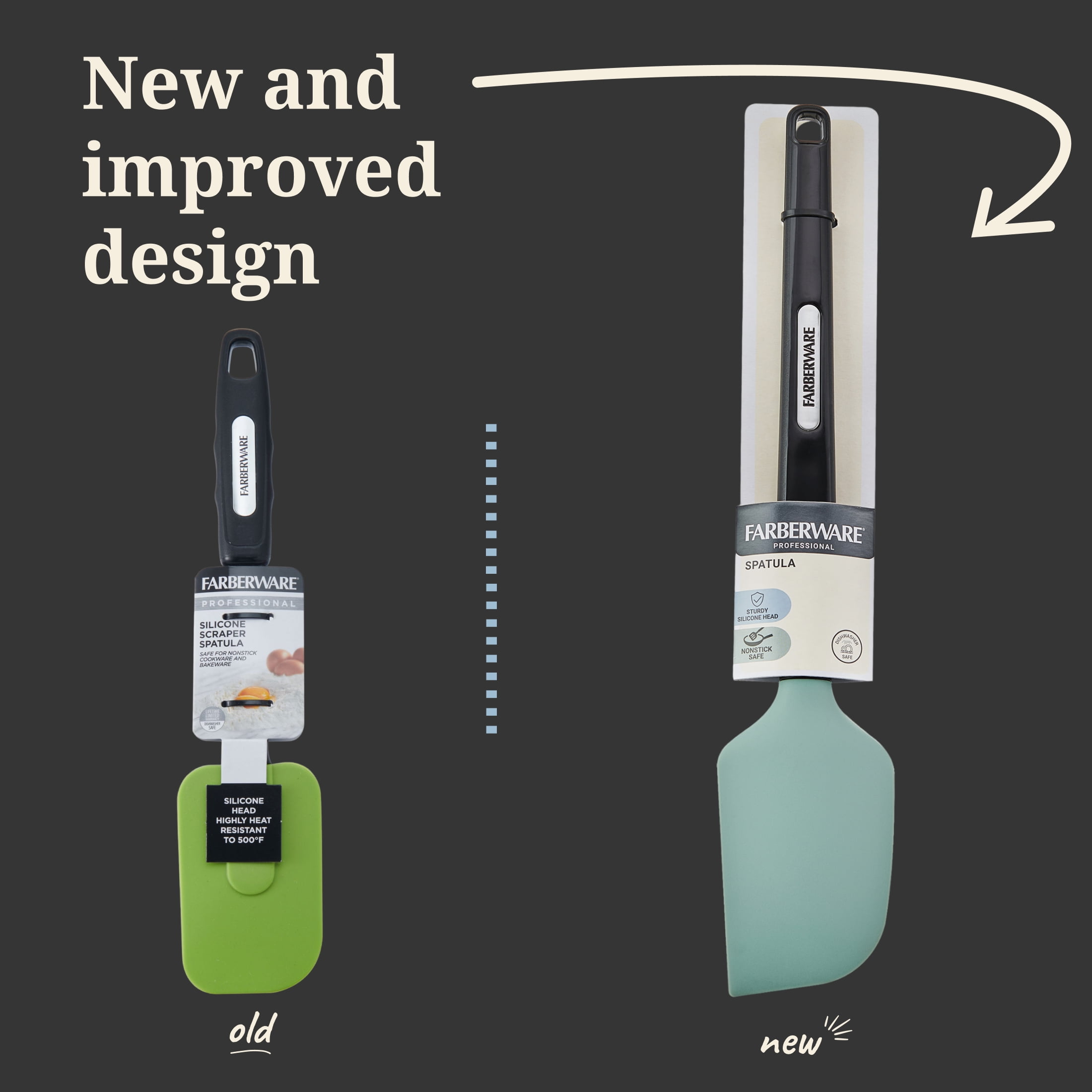 Farberware Professional Silicone Scraper Spatula with Plastic Handle Sage Green