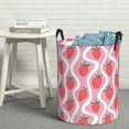 thumbnail image 5 of Cute Strawberry White Wave Laundry Basket, Laundry Hamper Waterproof Laundry Bag Clothes Hamper Laundry Bin with Handles for Bedroom, Living Room, Kids Room-#, 5 of 5