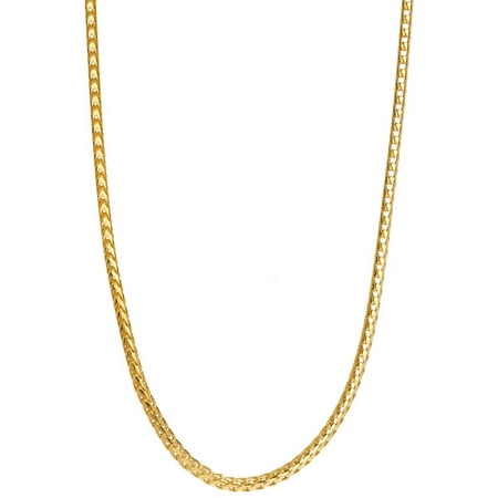 Pori Jewelers 18kt Gold-Plated Sterling Silver 1.5mm Franco Chain Men's Necklace, 24