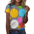 thumbnail image 3 of Colorful Dots T Shirts Basic T-Shirt Short Sleeve Ladies Tee Shirt Summer Graphic Clothing, 3 of 5